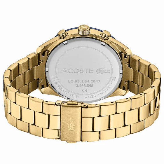 Lacoste Boston Gold Steel Blue Dial Men's Chronograph Watch - 2011096