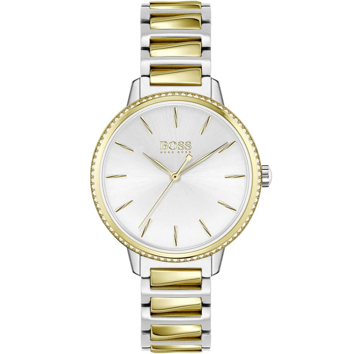 Hugo Boss Signature Silver Dial Two Tone Steel Strap Watch for Women - 1502568