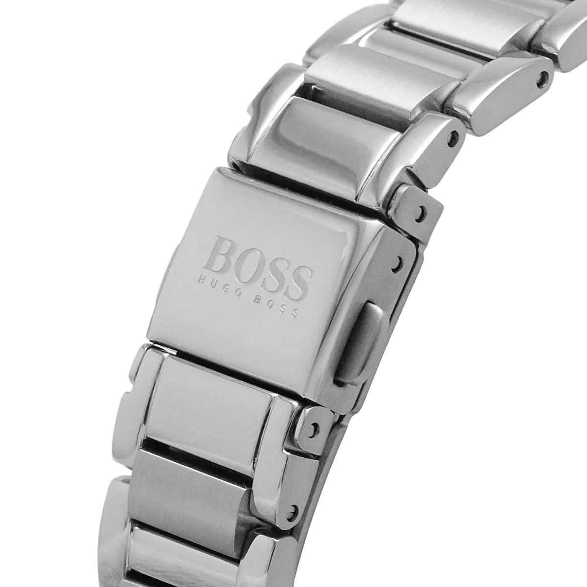 Hugo Boss Grand Course stainless steel bracelet with link-style band and BOSS engraved clasp