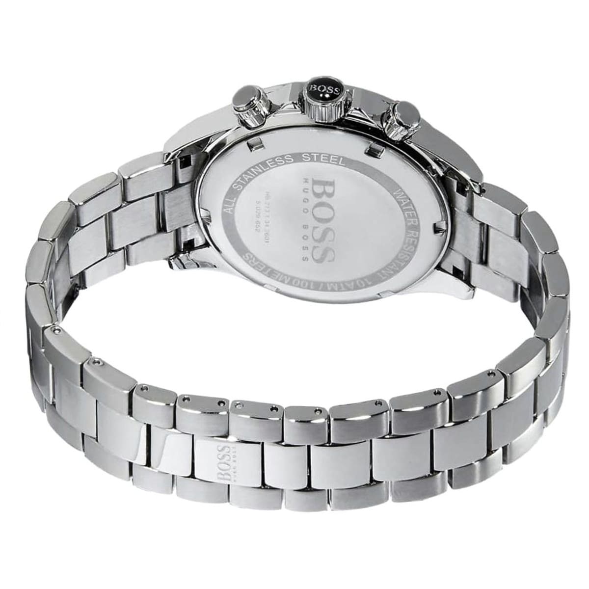 Hugo Boss Ikon Chronograph Silver Dial Silver Steel Strap Men's Watch - 1512964