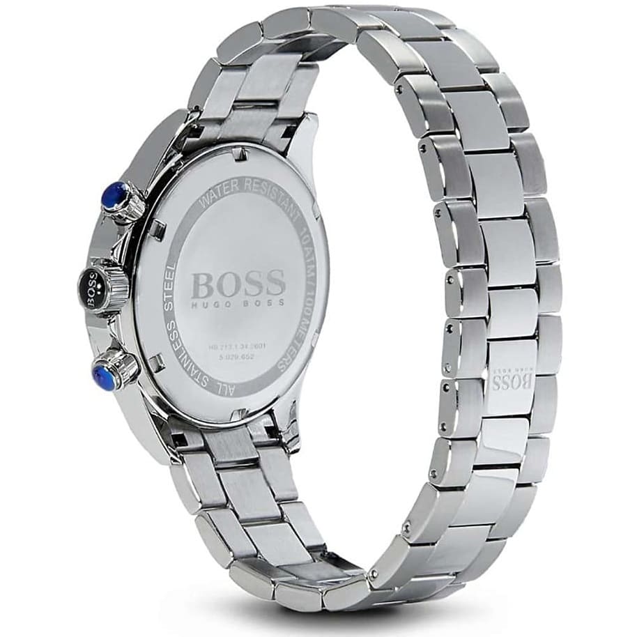 Hugo Boss Ikon Chronograph Silver Dial Silver Steel Strap Men's Watch - 1512964