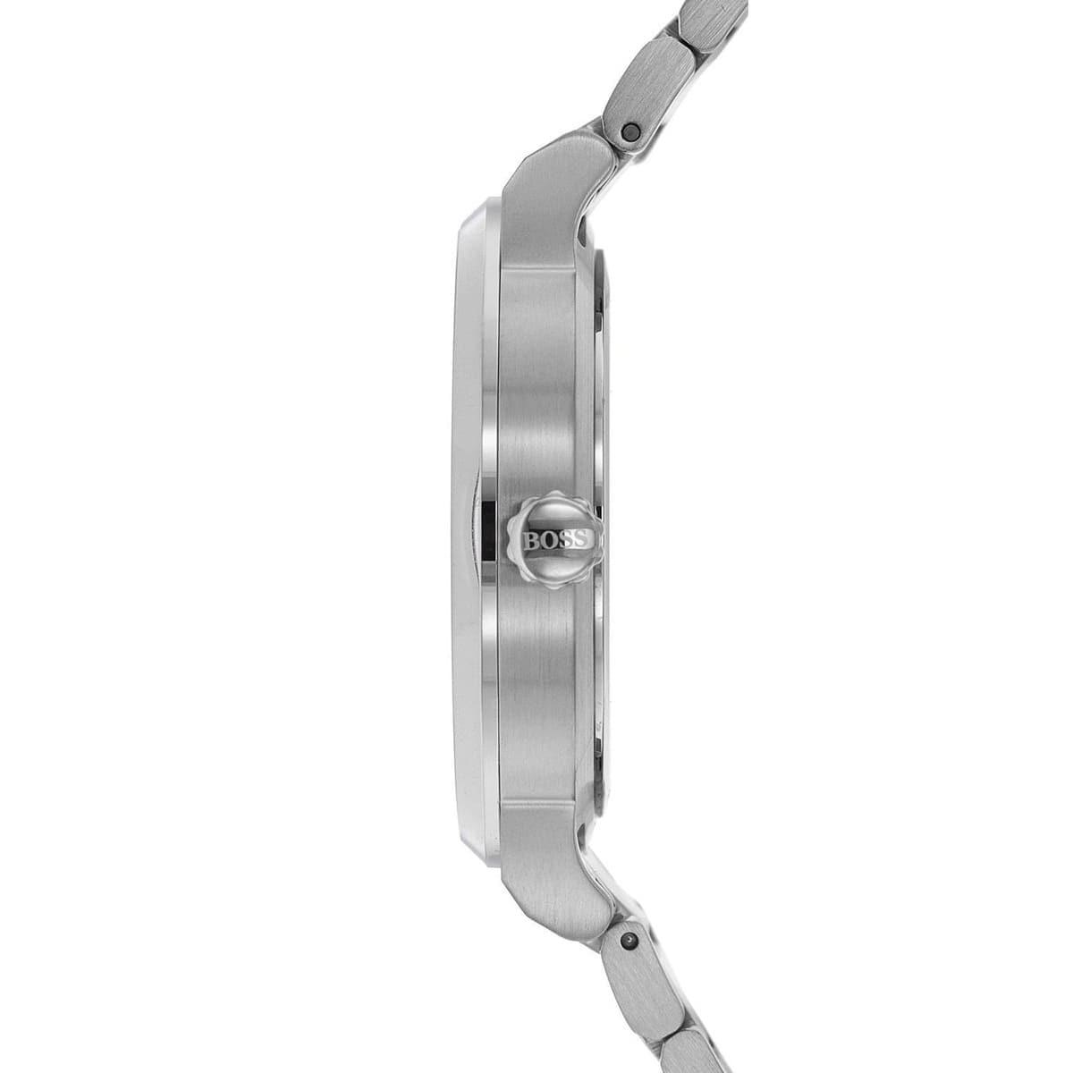 Hugo Boss PIONEER watch side profile showing case and bracelet thickness