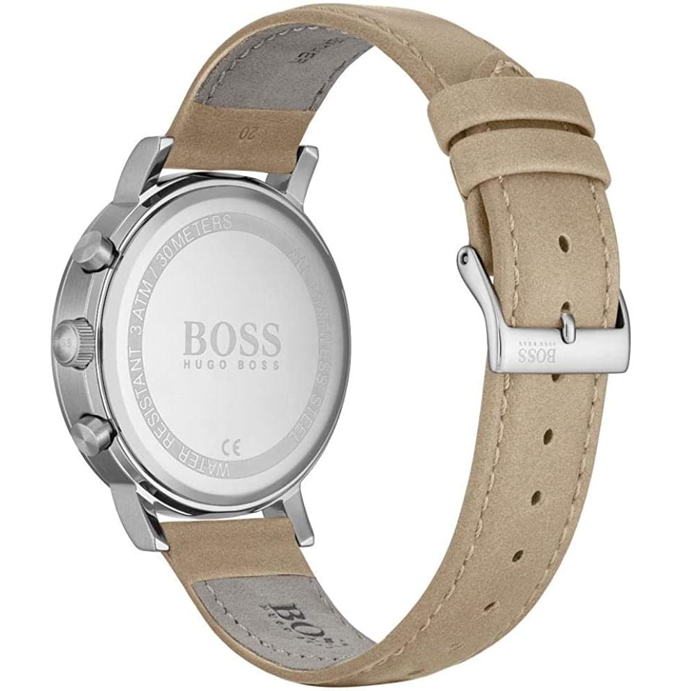 Hugo Boss watch caseback with engraved BOSS logo and model details