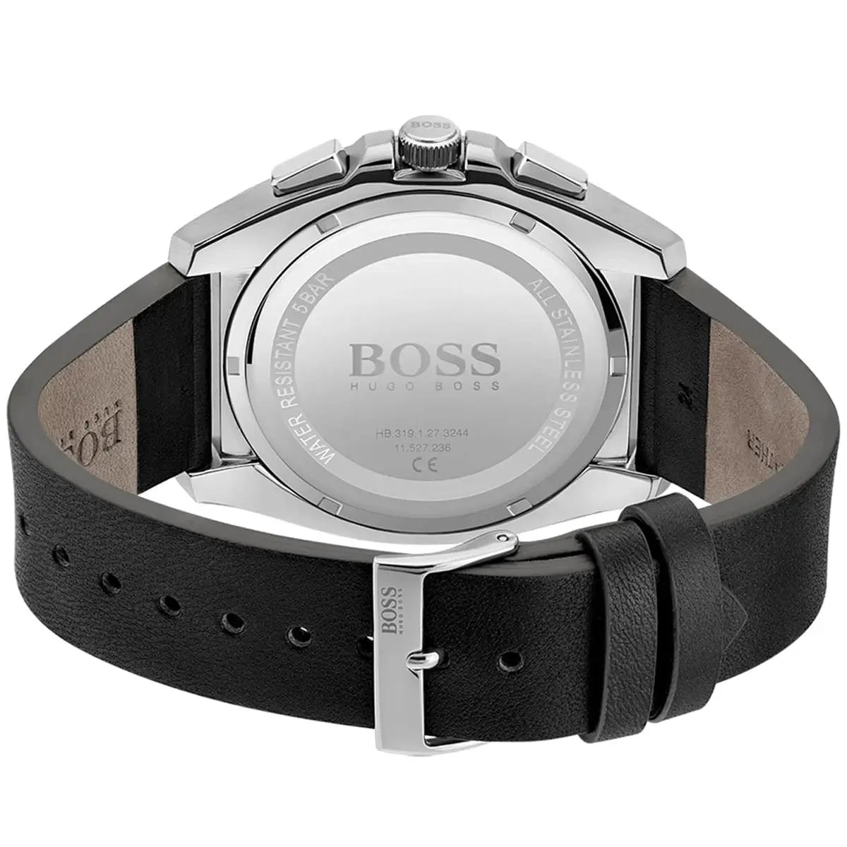 Hugo Boss Grandmaster watch caseback with engraved logo and specifications