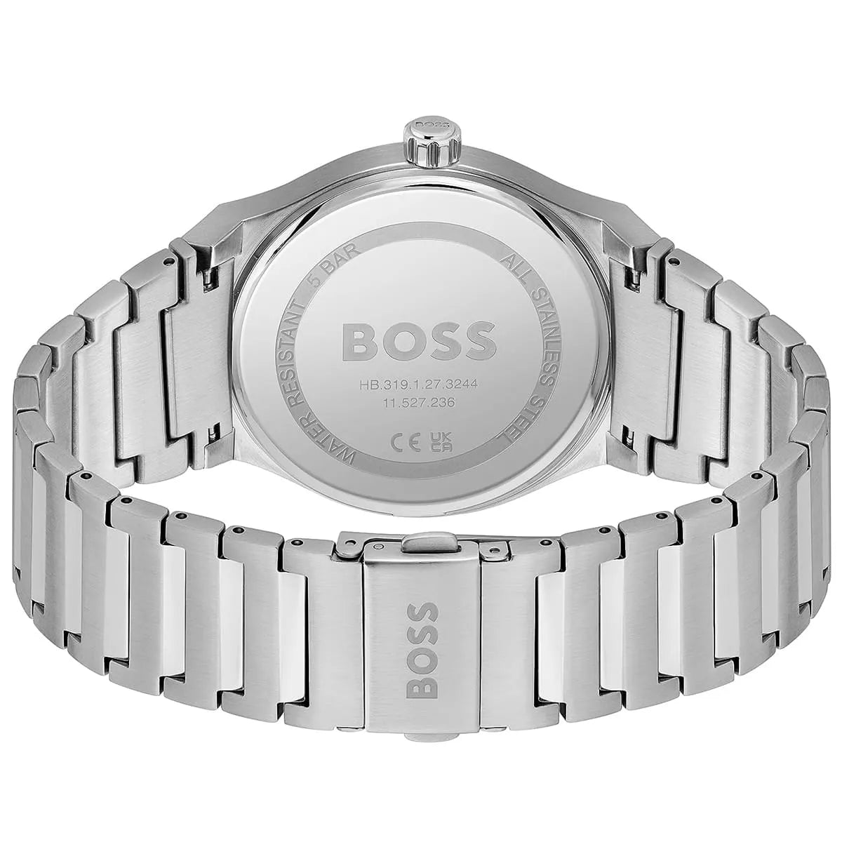 Hugo Boss Candor caseback showing stainless steel with engraved branding