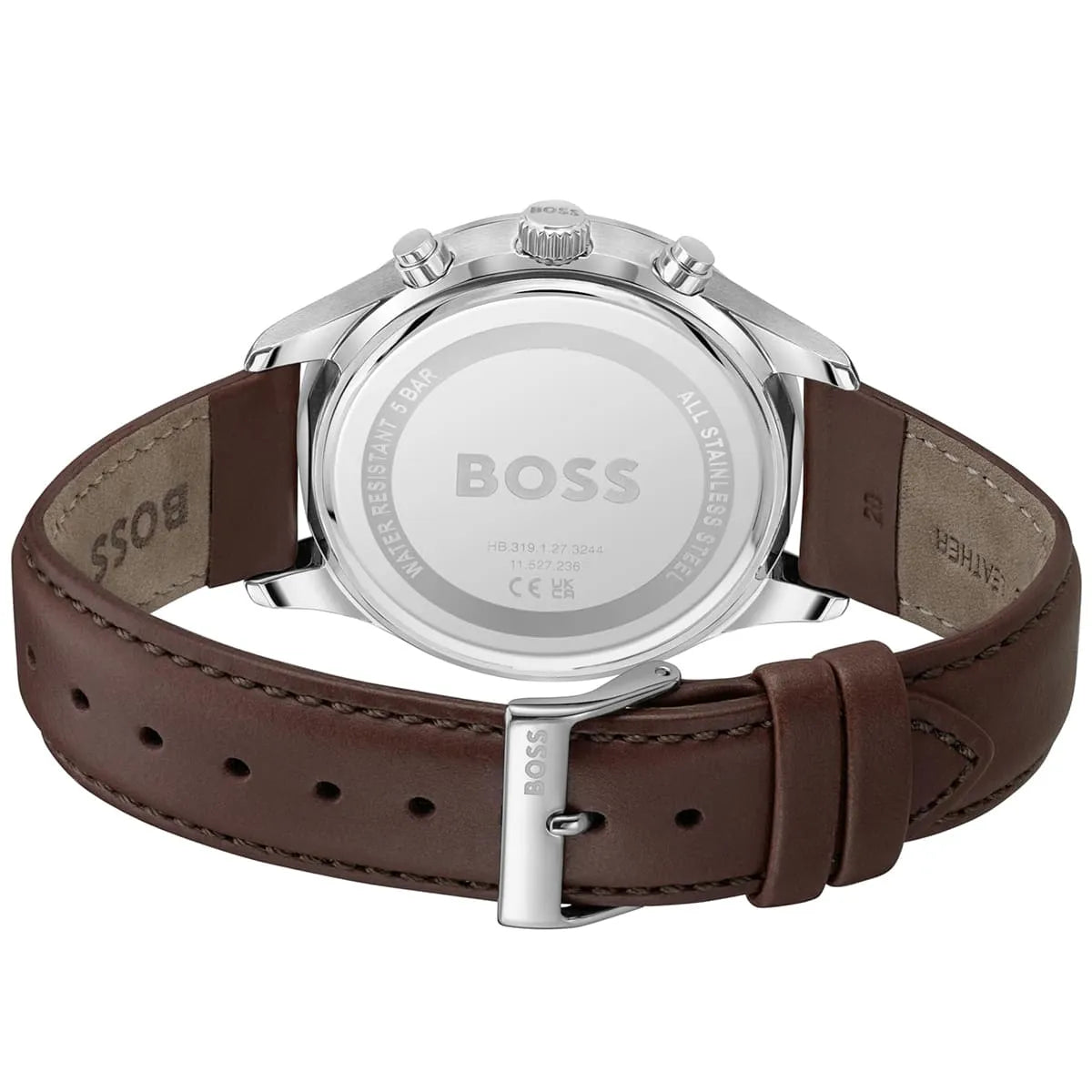 Hugo Boss Skymaster Chronograph Black Leather Strap Men's Watch - 1514155