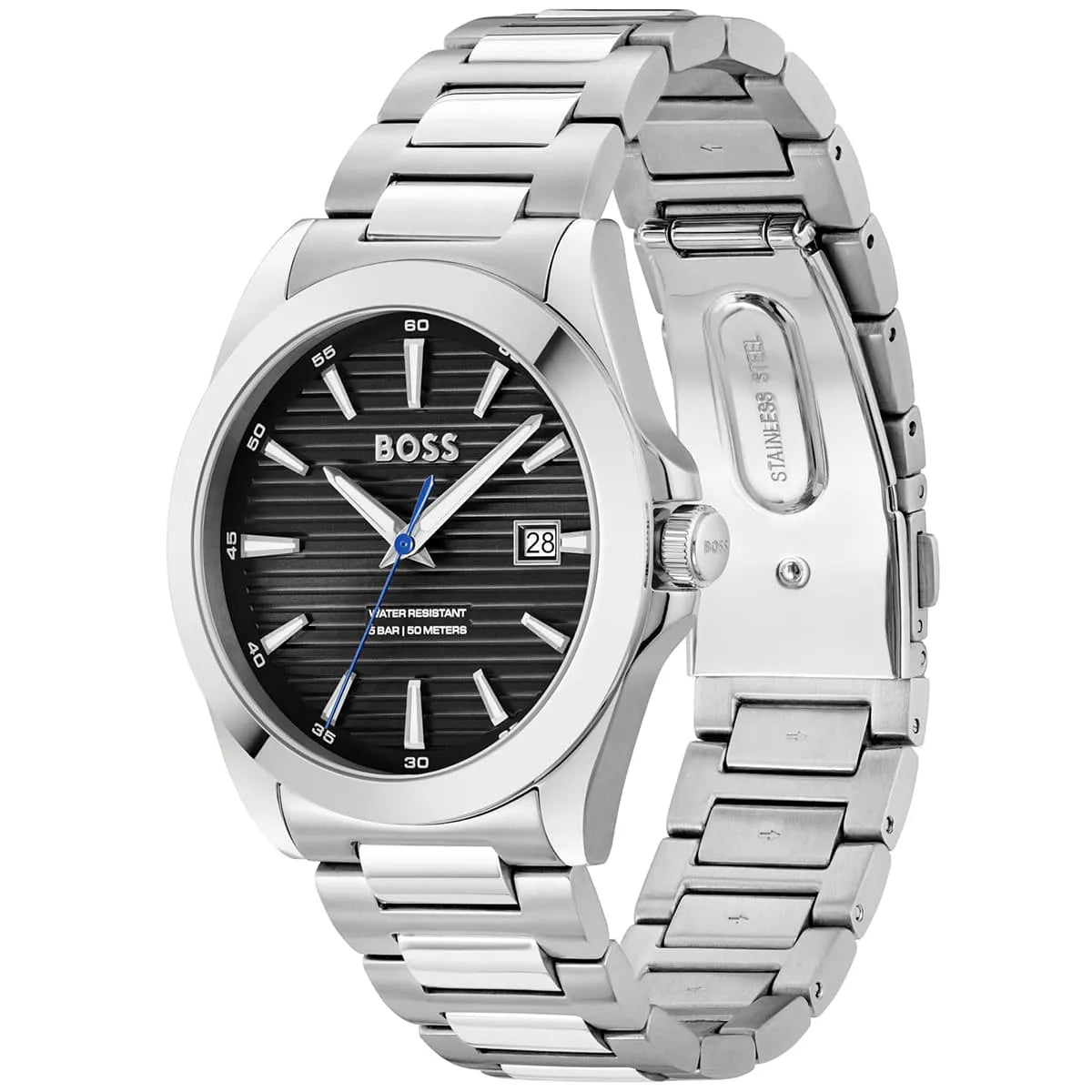 Hugo Boss Chronograph Skymaster Black Leather Strap Men's Watch 1514170