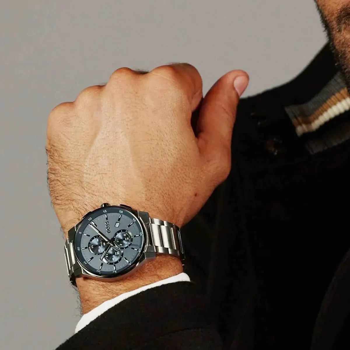 HUGO BOSS Qtz Chrono Blue Round Dial Men's Watch - 1514189