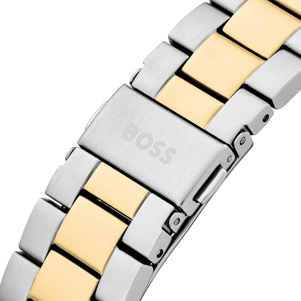 Hugo Boss Troper two-tone stainless steel bracelet with silver and gold links and logo clasp
