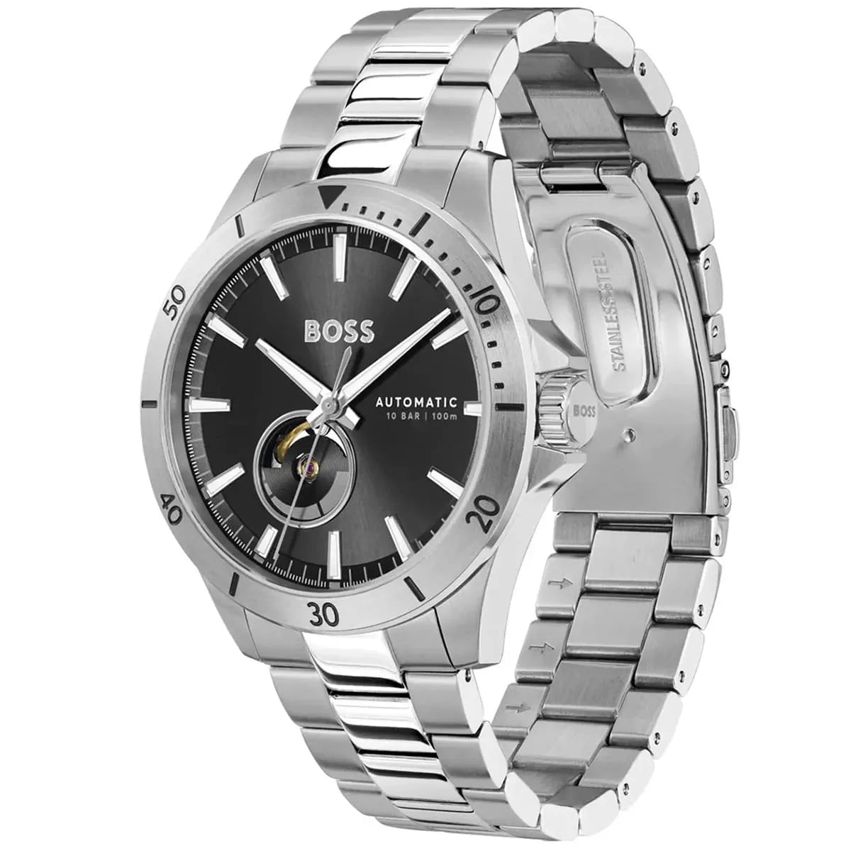 Hugo Boss Troper Chronograph Automatic Black Dial Men's Watch - 1514202
