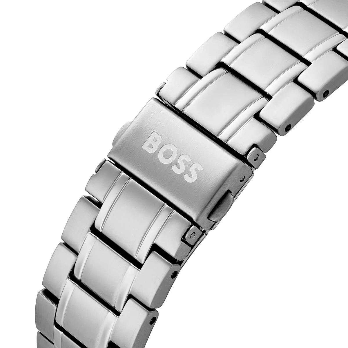 Hugo Boss Grand Prix stainless steel linked bracelet with BOSS logo on clasp