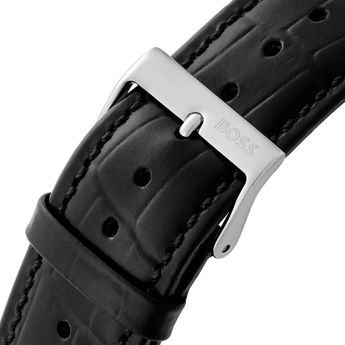 BOSS by Hugo Boss Black Calfskin Leather Mechanical-Automatic Men's Watch - 1514234 1514234 - Image 6