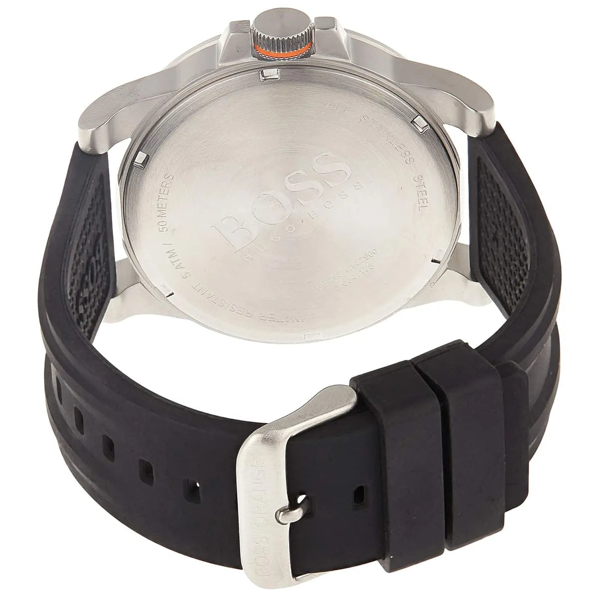 Hugo Boss Detroit watch caseback showing BOSS branding and watch details