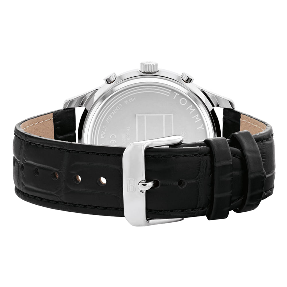 Tommy Hilfiger Black Multifunction Analog Black Leather Band Men's Watch - 1710502