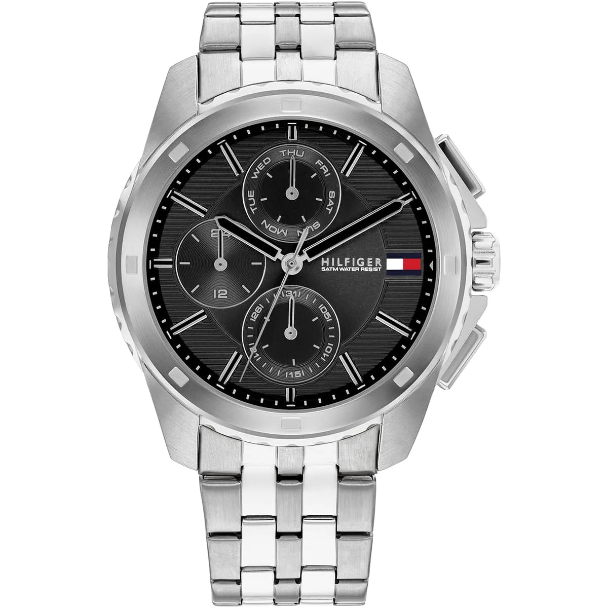 Tommy Hilfiger Walker chronograph men's watch with black dial and stainless steel strap