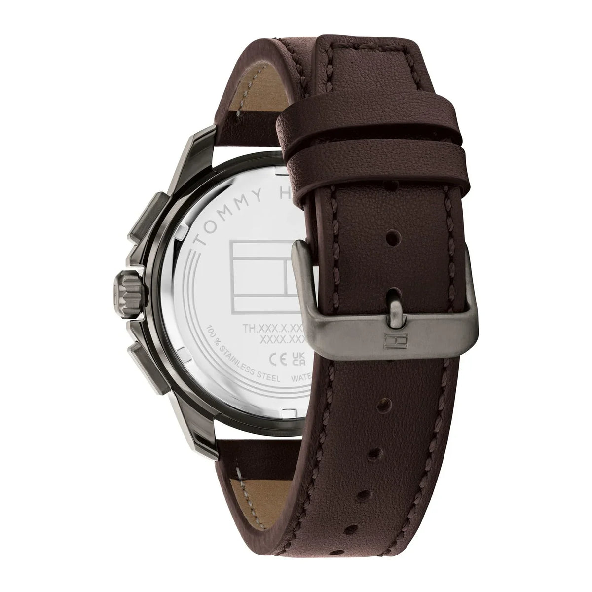 Tommy Hilfiger Quartz Multifunction Grey Dial Brown Leather Strap Watch for Men - 1710623