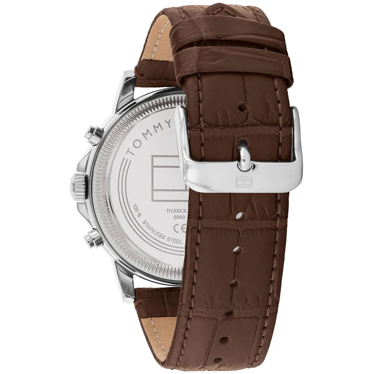 TOMMY HILFIGER STEWART, Multifunction Leather Brown Blue Men's Watch - 1710629