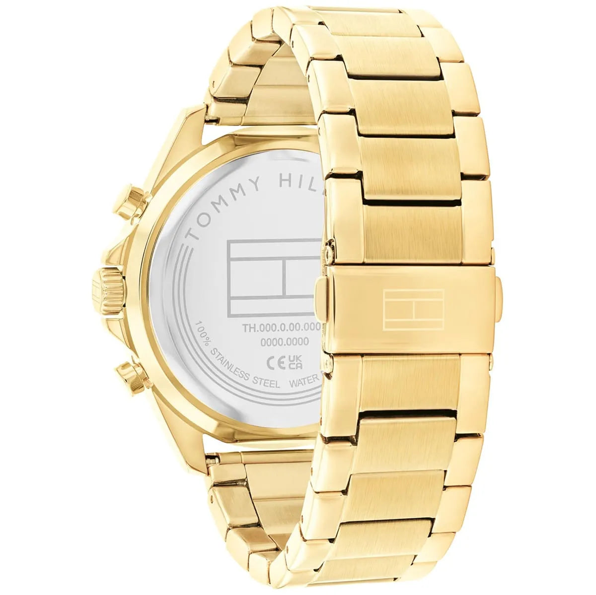 Tommy Hilfiger JAX watch caseback showing engraved details and specifications