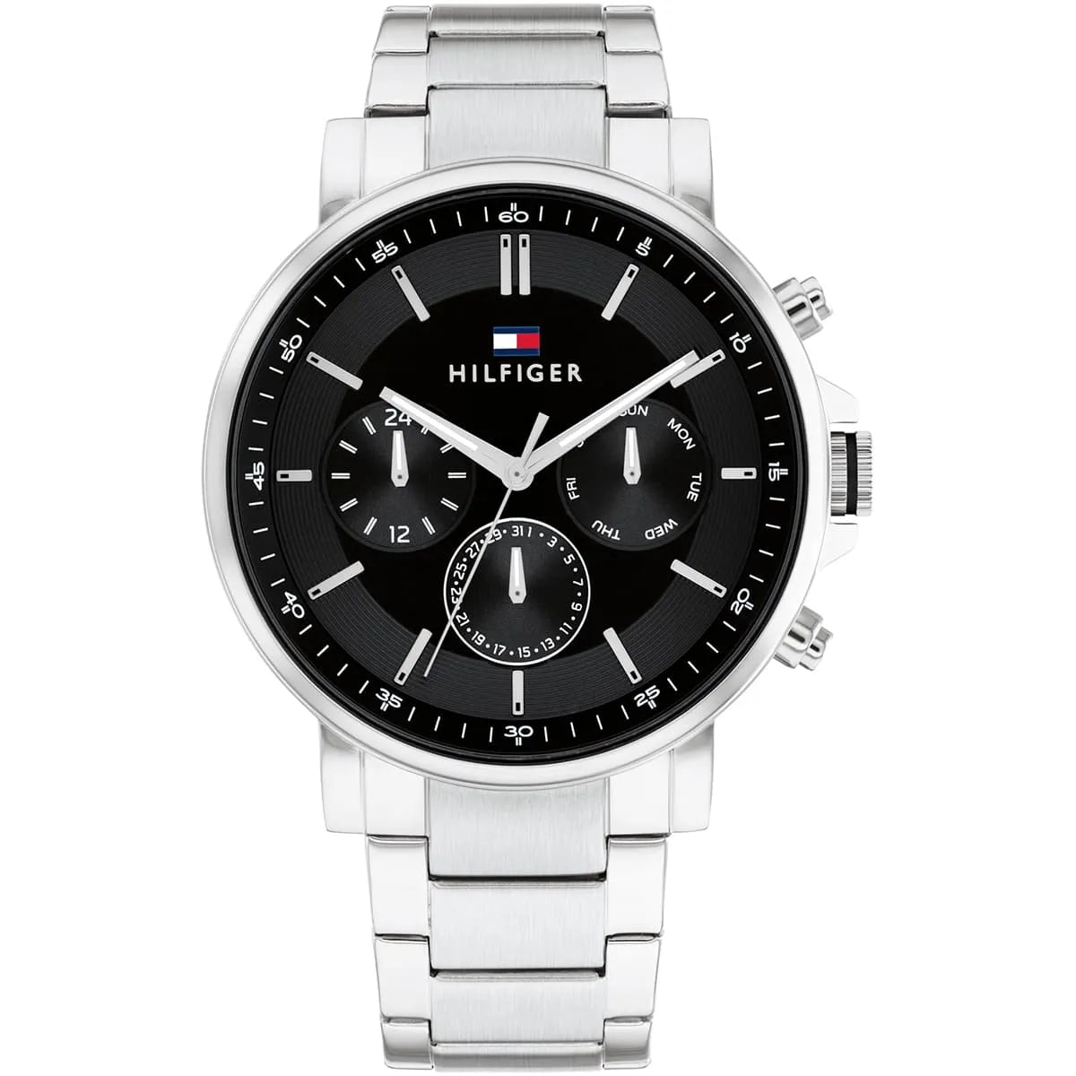 Tommy Hilfiger Tyson men's watch with black dial and stainless steel bracelet