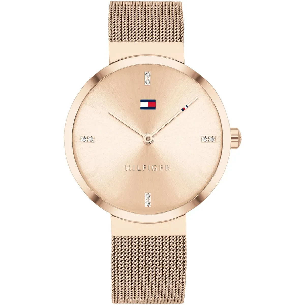 Tommy Hilfiger Rose Gold Mesh Crystal Dial Watch for Women - 1782218