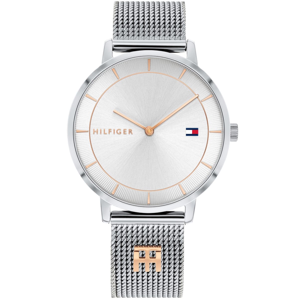 Tommy Hilfiger TEA women's watch with silver dial and stainless steel mesh strap