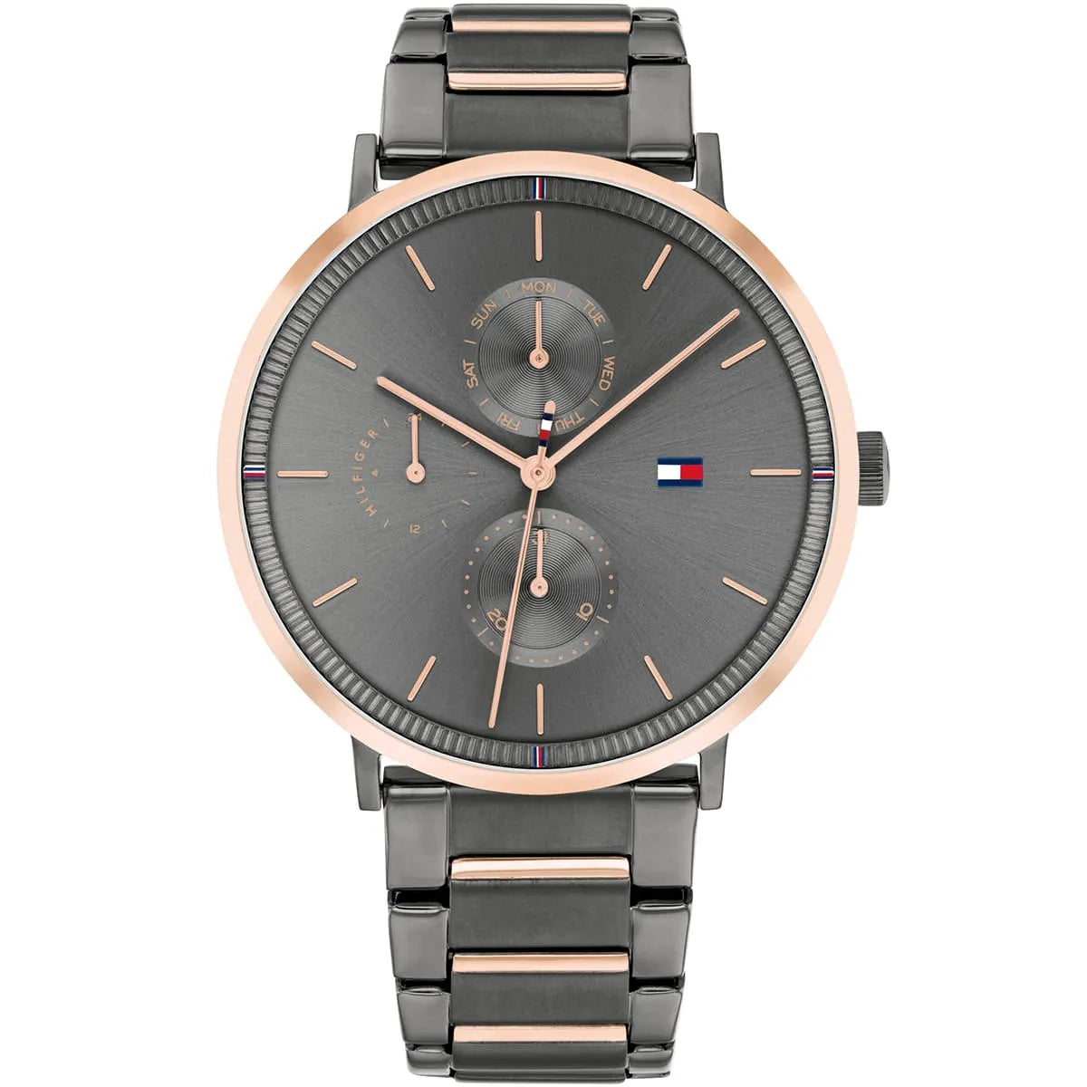 Tommy Hilfiger Jenna bicolor women's watch with gray dial and rose gold accents
