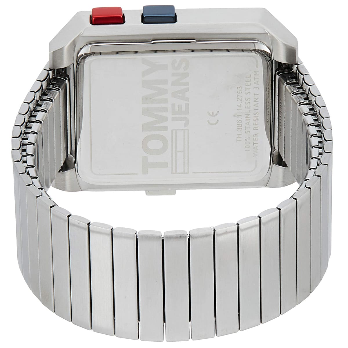Tommy Hilfiger Jeans watch caseback showing stainless steel construction