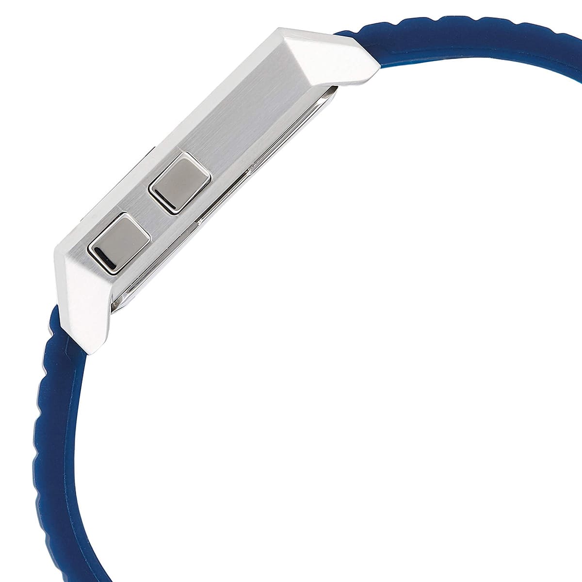 Tommy Hilfiger Jeans watch side detail showing case edge and navy strap