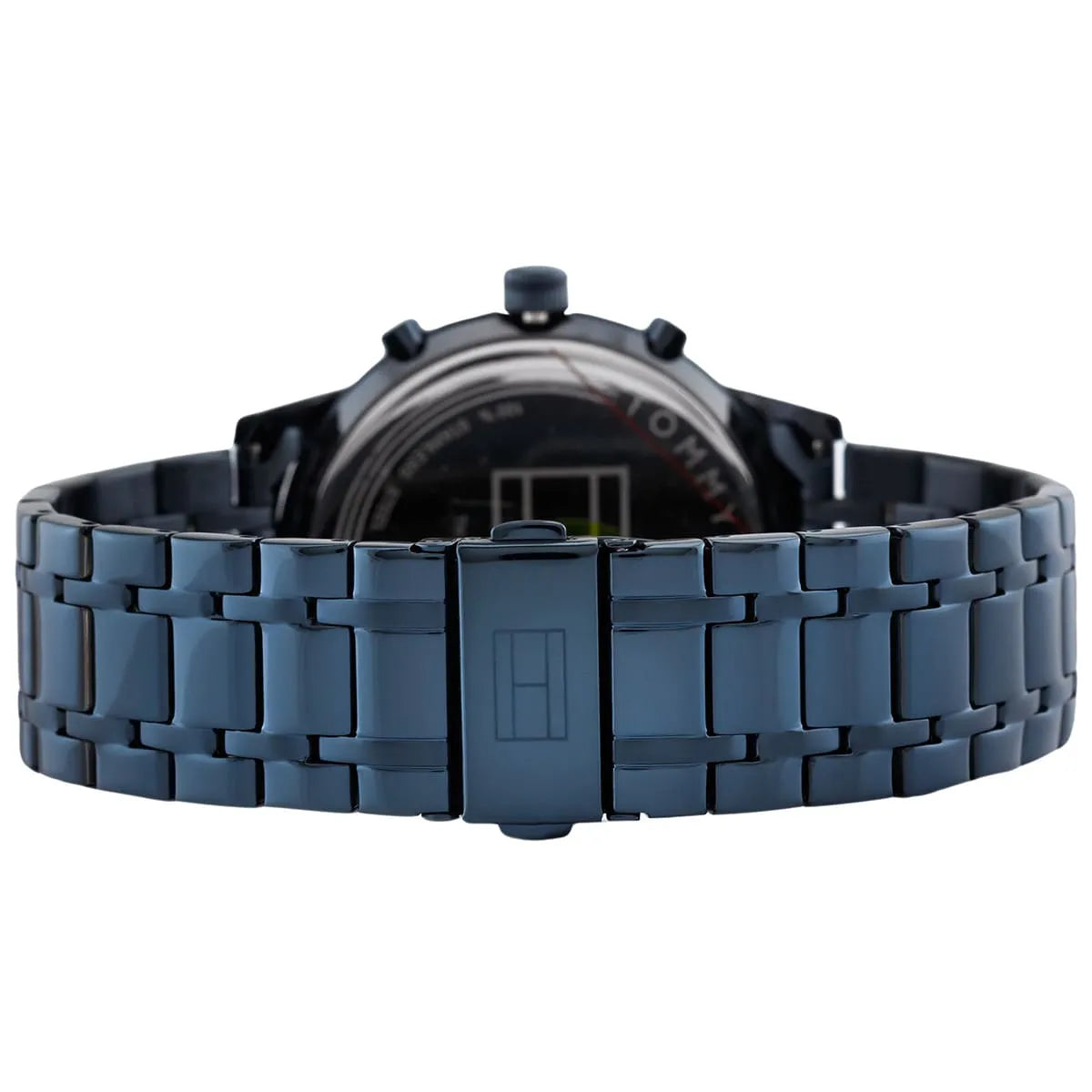 Tommy Hilfiger Kyle blue stainless steel link bracelet with fold-over clasp
