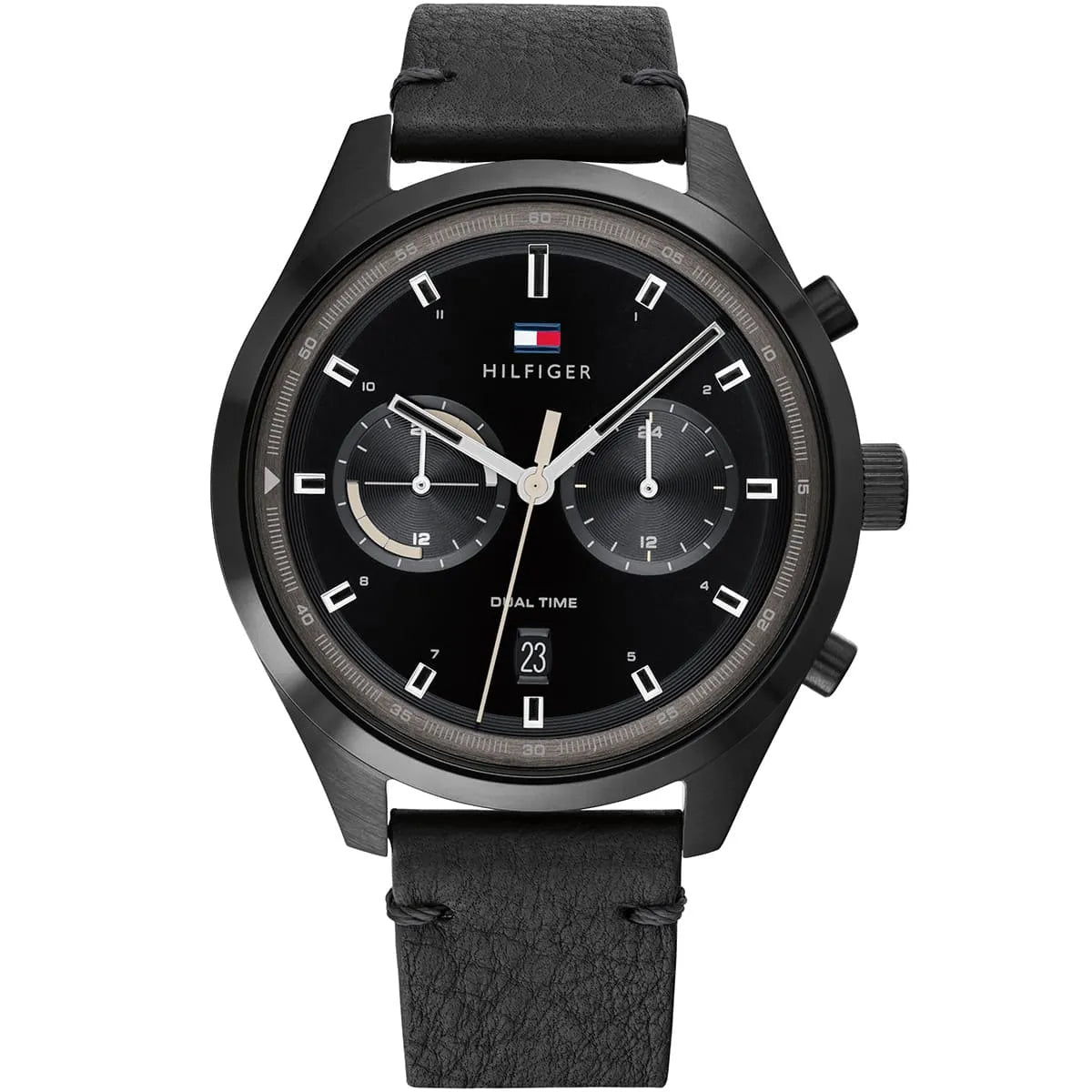 Tommy Hilfiger Bennett Black Dial Leather Strap Men's Watch - 1791731