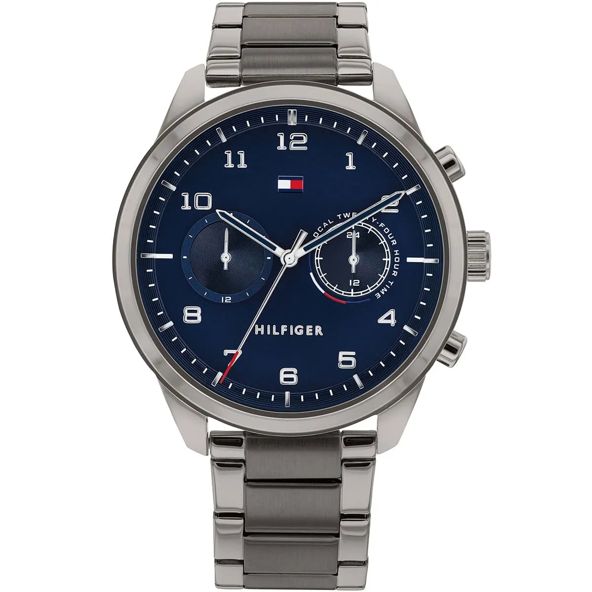 Tommy Hilfiger Patrick chronograph watch with blue dial and stainless steel bracelet