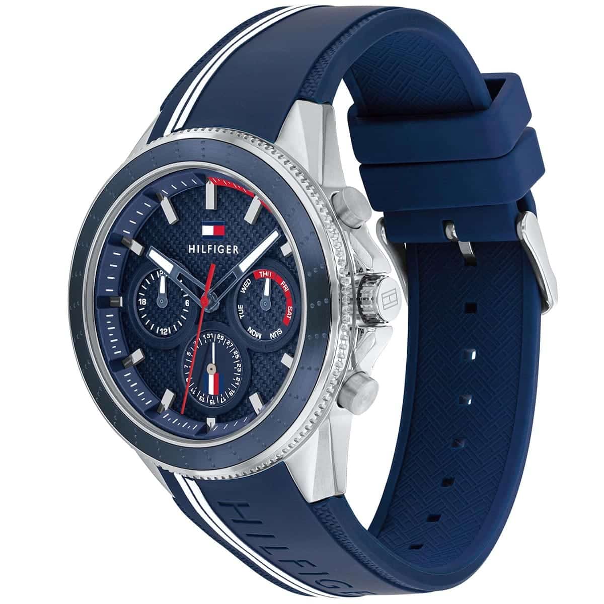 Tommy Hilfiger Quartz Blue Silicone Strap Blue Dial 45mm Men's Watch - 1791859