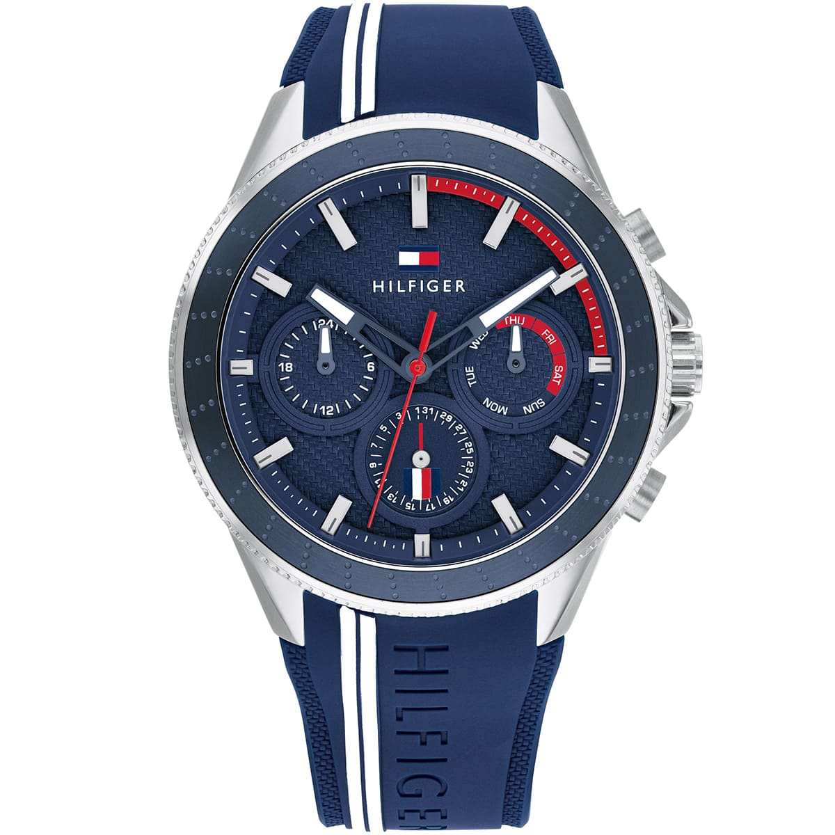 Tommy Hilfiger Quartz Blue Silicone Strap Blue Dial 45mm Men's Watch - 1791859