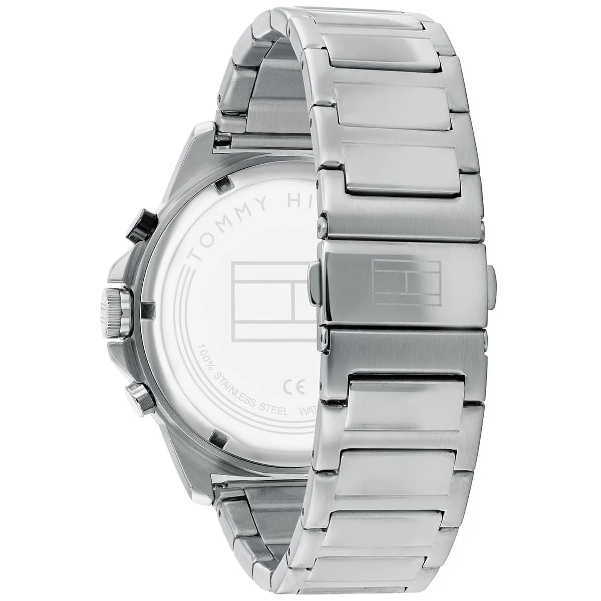 Tommy Hilfiger Quartz Silver Stainless Steel Black Dial 46mm Men's Watch - 1791890