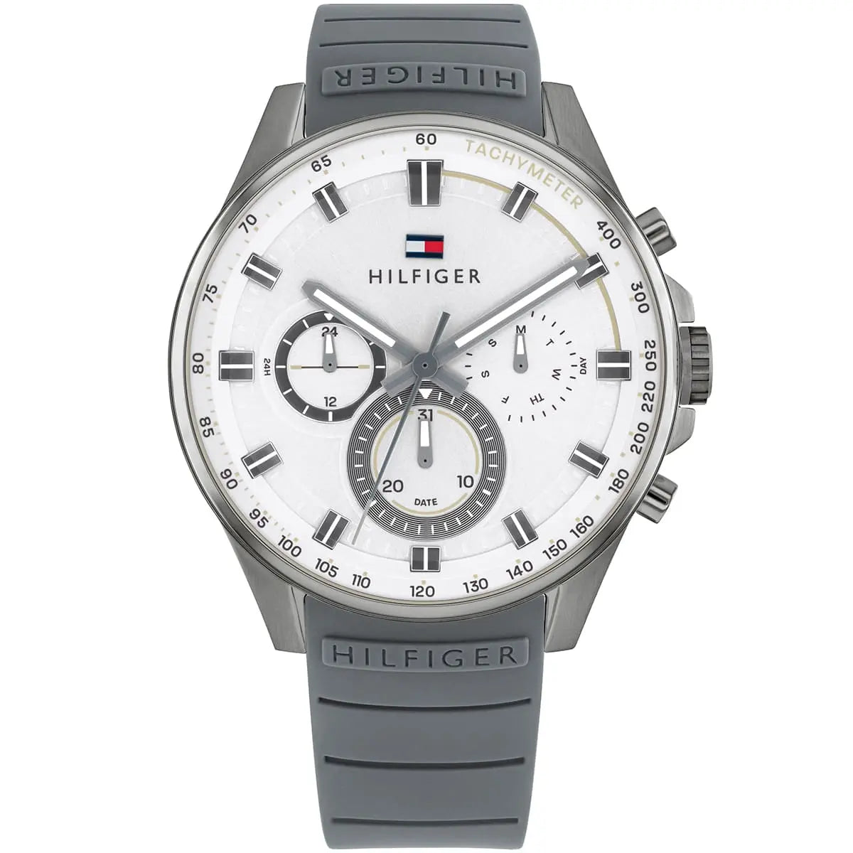 Tommy Hilfiger Max Grey & White Chronograph Mens Watch - 1791972