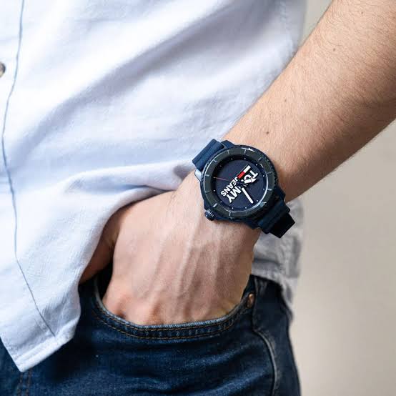 Tommy Hilfiger Jeans Tokyo Dual Tone Dial Blue Silicone Strap Men Watch - 1792000