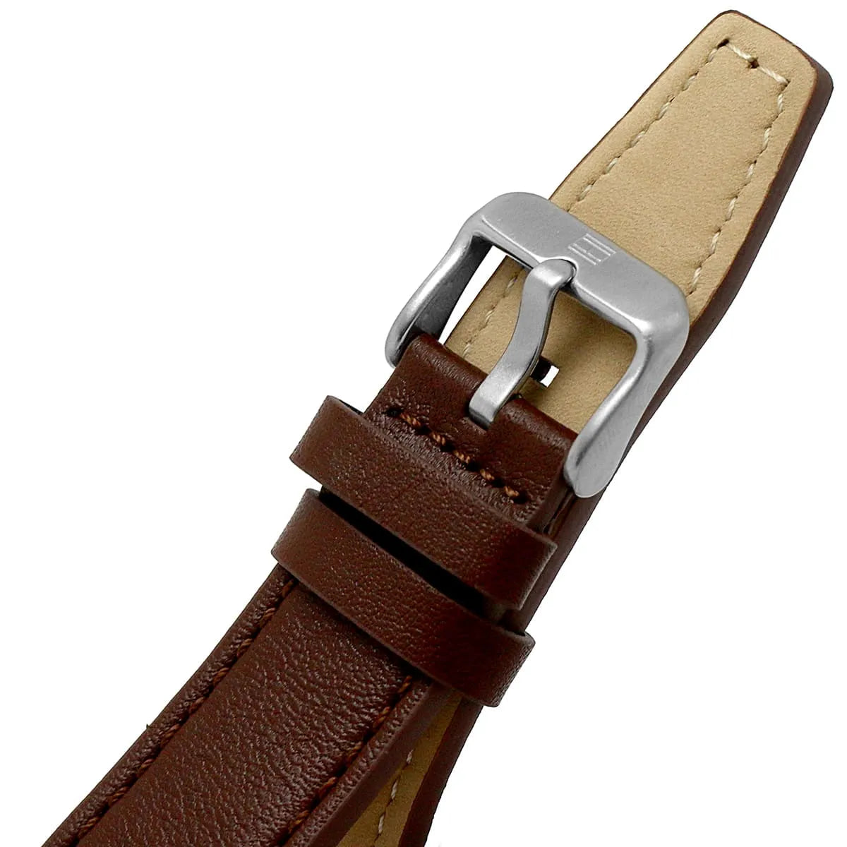Tommy Hilfiger Axel brown leather strap with buckle close-up
