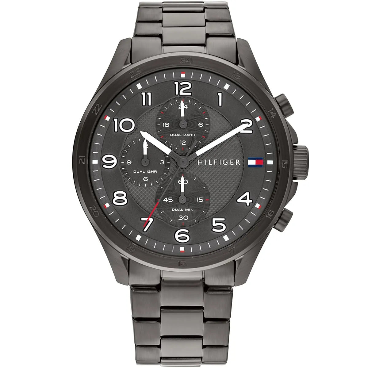 Tommy Hilfiger Axel Dual Time Grey Stainless Steel Bracelet Men's Watch - 1792008