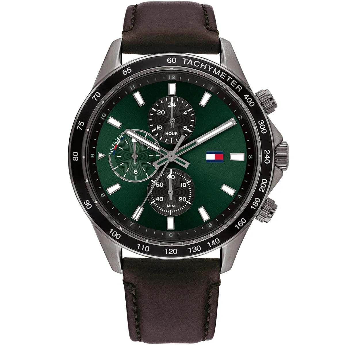 Tommy Hilfiger Miles Dual Time Green and Black Dial Strap Men's Watch - 1792017