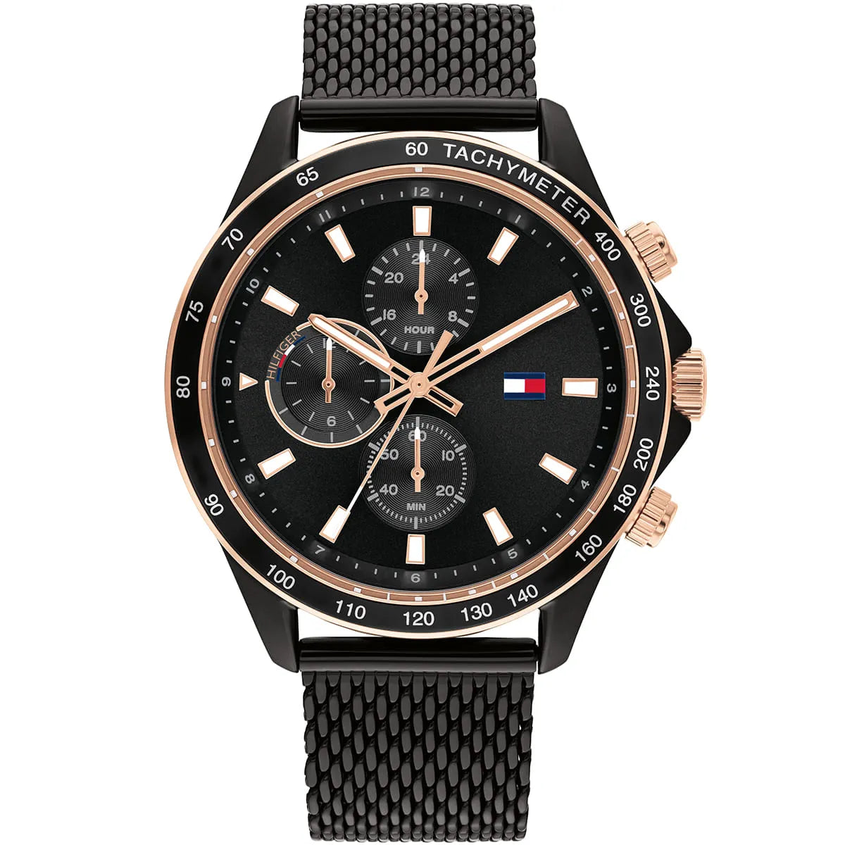 Tommy Hilfiger Black Mesh Multi-function Men's Watch - 1792020