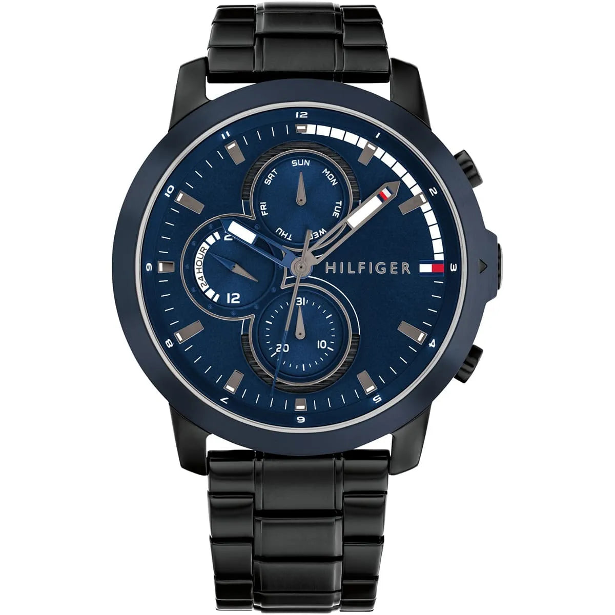Tommy Hilfiger Blue Multifunction Analog  Black Bracelet Men's Watch - 1792049