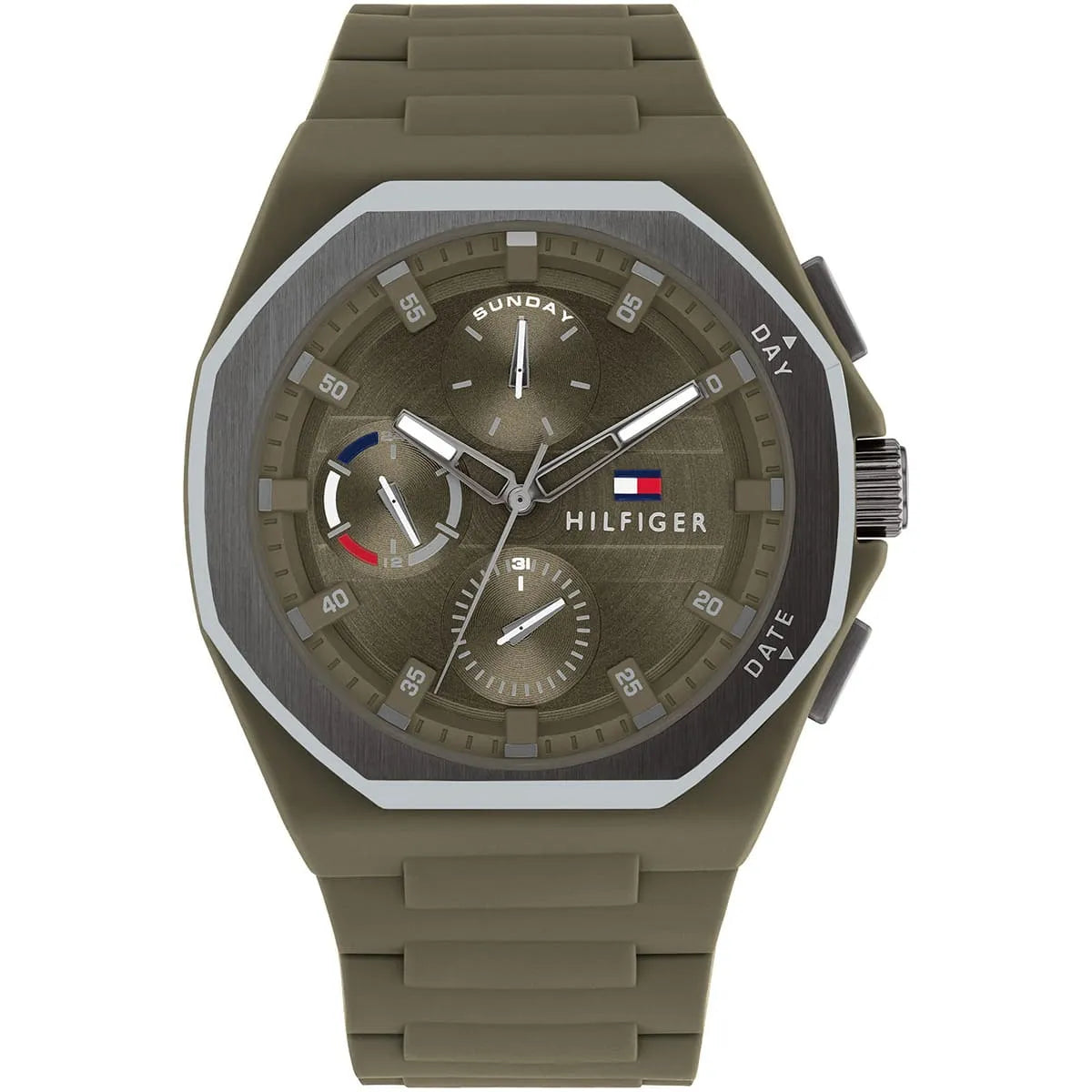 Tommy Hilfiger Silicone Green Dial Multi-function Men's Watch - 1792121