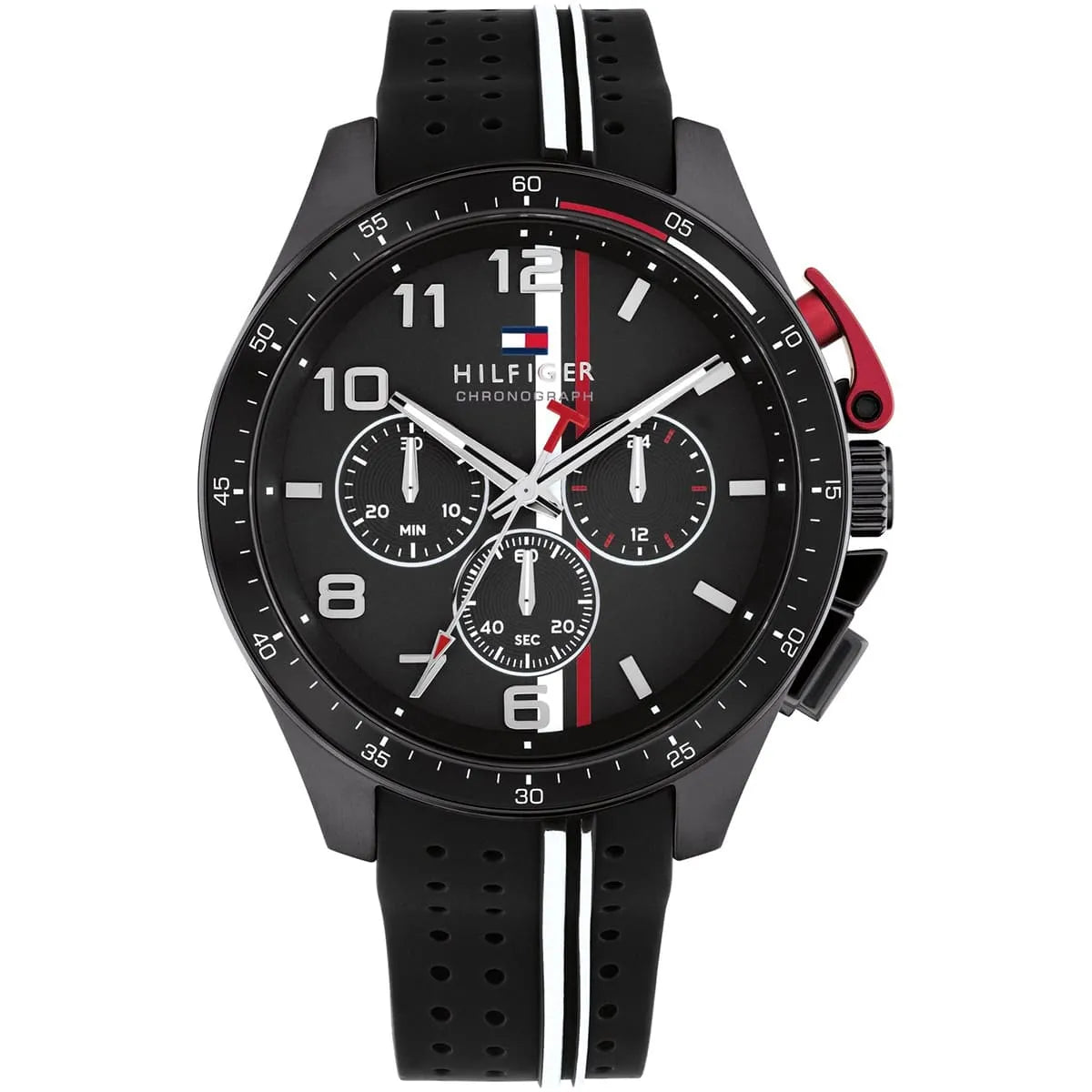 Tommy Hilfiger Black Silicone Chronograph Men's Watch - 1792168