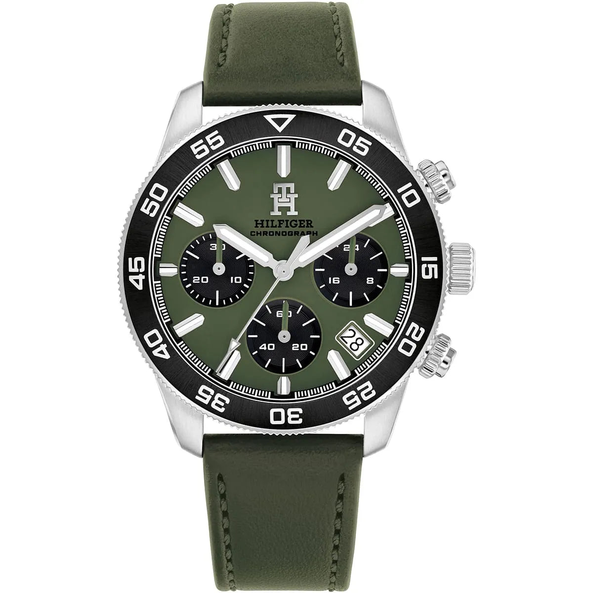 Tommy Hilfiger Green Leather Chronograph Men's Watch - 1792188