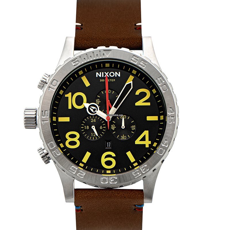 Nixon 51-30 Chrono Black Dial Brown Leather Men's Watch Men's Watch  A124-019 - Watches of New Zealand