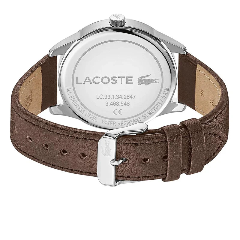LACOSTE Vienna Brown Leather Blue Dial Men's Watch 2011046