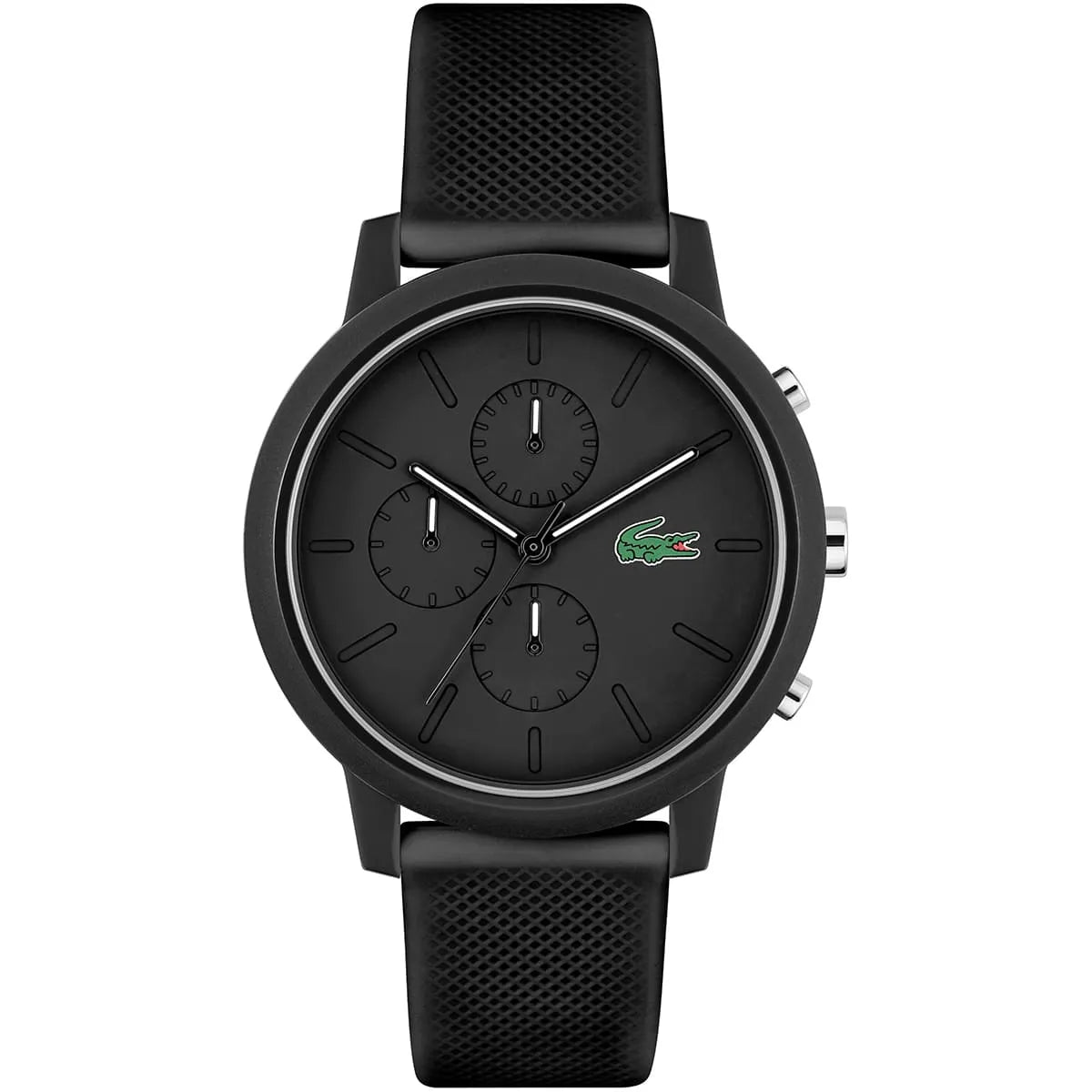 Lacoste 12.12 Black Silicone Chronograph Men's Watch - 2011243