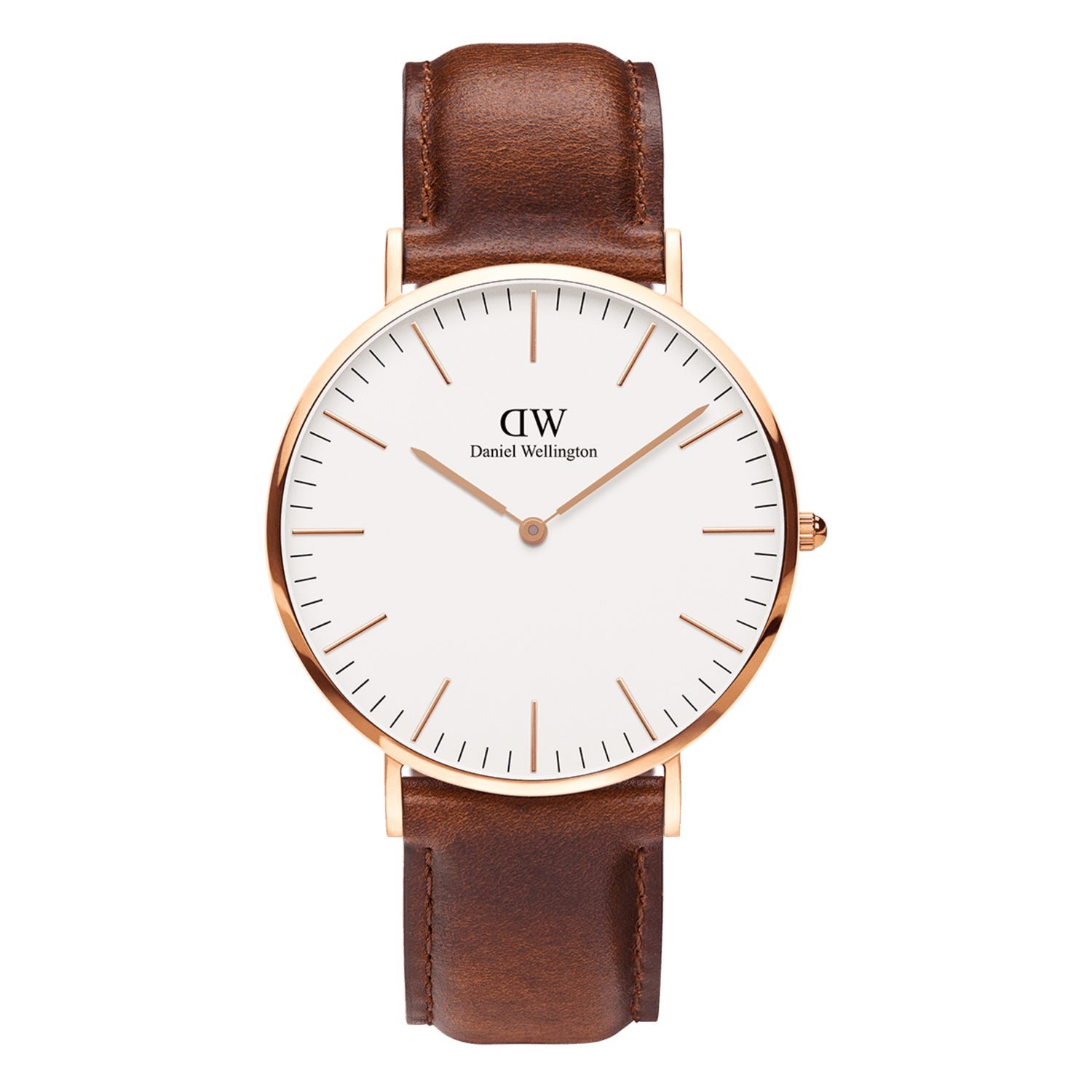 Daniel Wellington St Mawes 36mm White Dial Brown Genuine Leather Gold  Watch - DW00100187