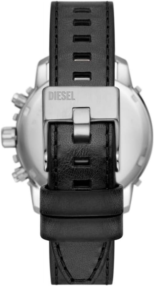 Diesel Griffed Chronograph Black Leather Watch - DZ4603
