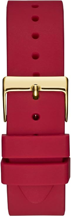 Guess Gold Tone Case Red Silicone Strap Multi function Women's Watch - W1135L6